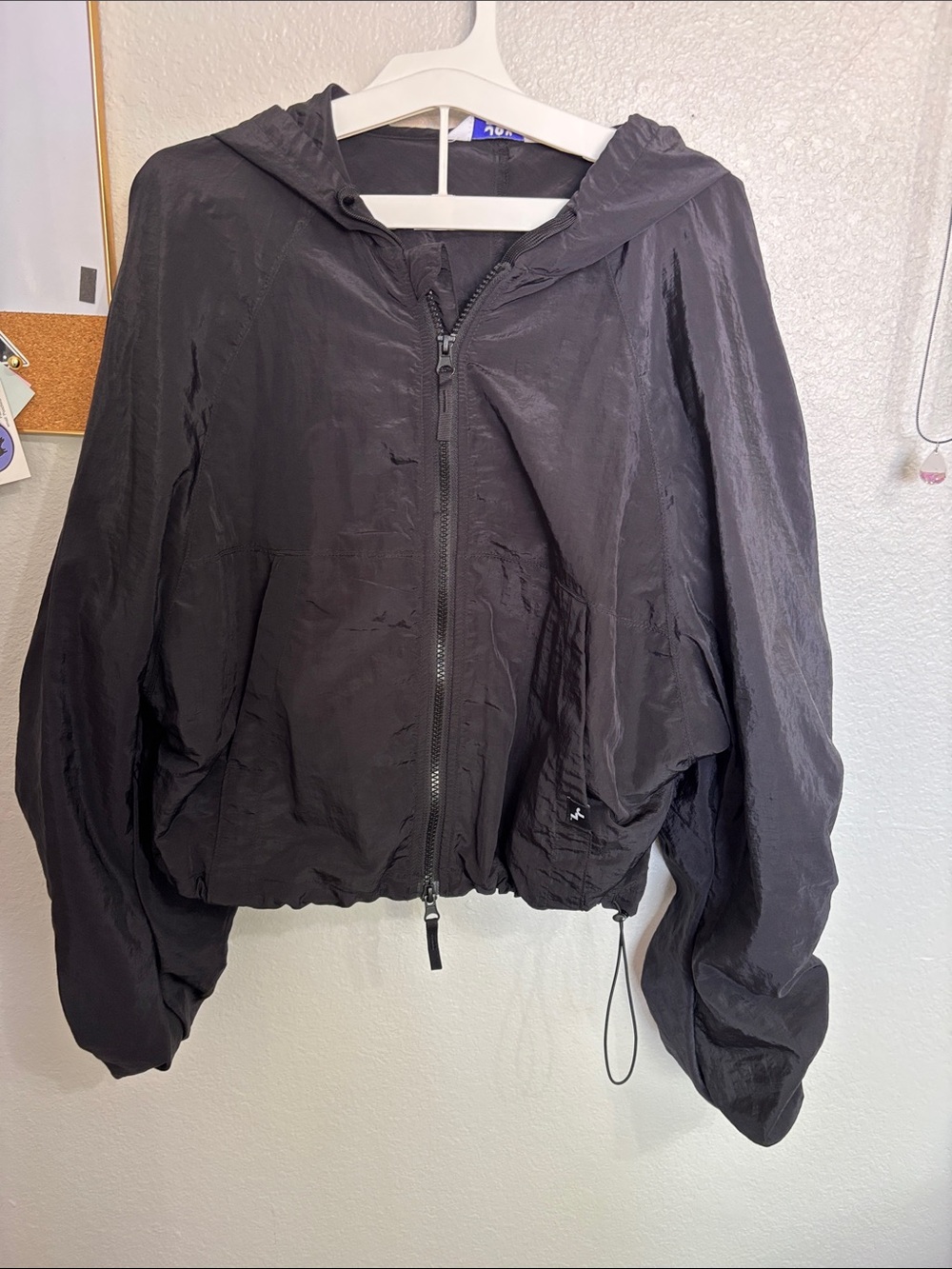 JoyLab Black Hooded Bomber Jacket
